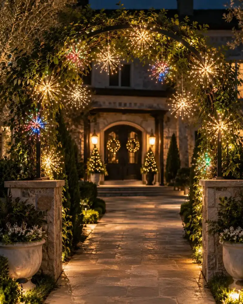 LED spritzer lights adding sparkle to landscaping and trees, Holiday Decorating Tampa (2)