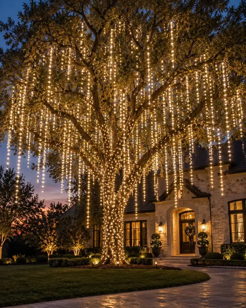 Palm and tree wrap holiday lighting installation in Tampa by Holiday Decorating Tampa (10)